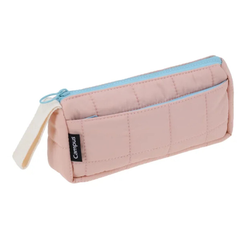 Cartuchera Campus rectangular dos cierres con asa Rosa