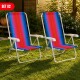 Set x2 Silla reclinable 4 posiciones aluminio NARANJA/AZUL
