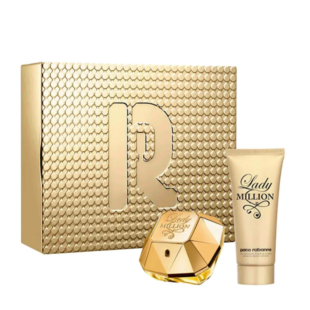 Cofre Rabanne Pefume Lady Million EDP 80ml + Body Lotion 100ml 