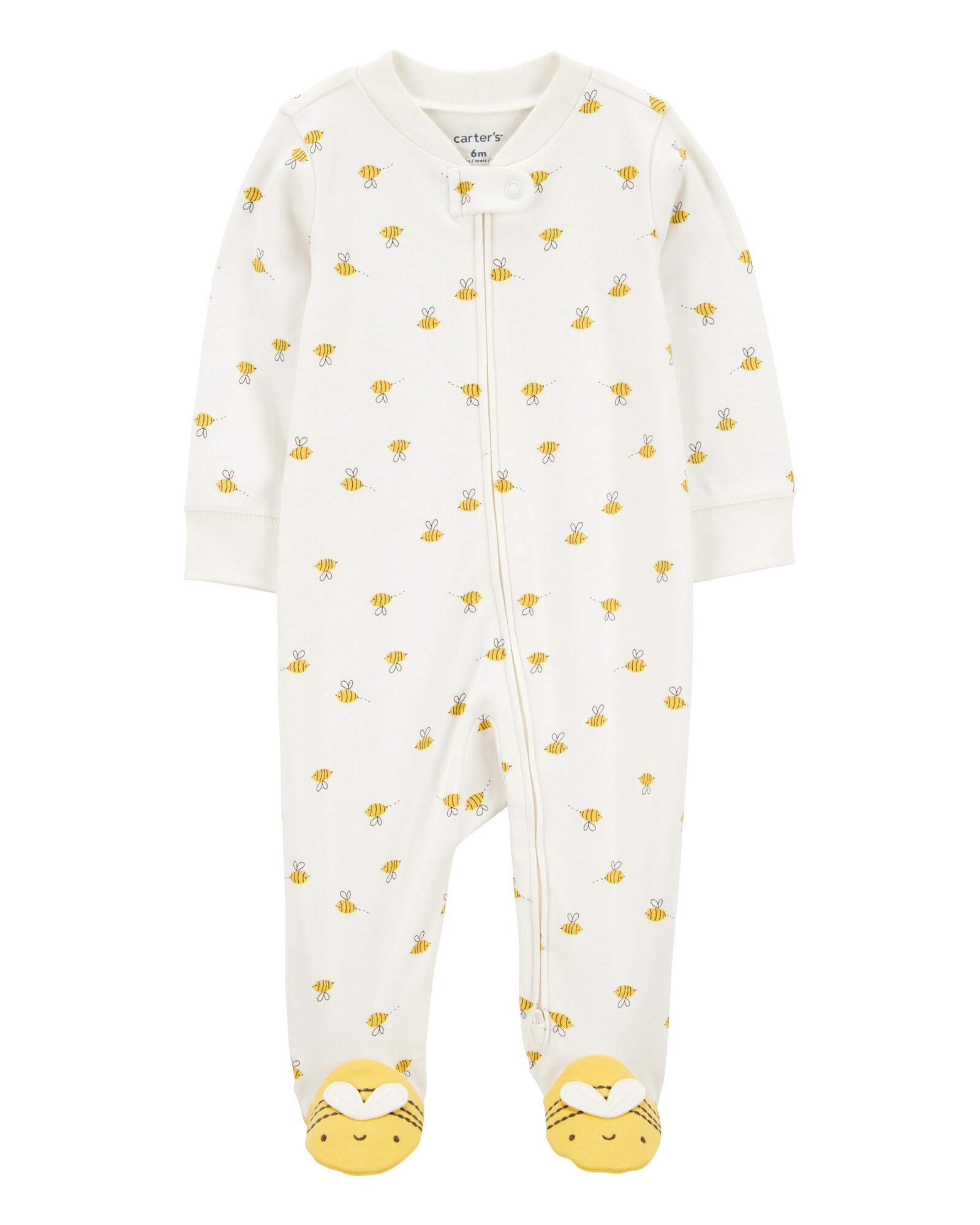 Pijama una pieza de algodón, con pie, diseño abejas Pijama una pieza de algodón, con pie, diseño abejas