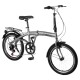 Bicicleta Plegable Rodado 20 Shimano Parrilla Gris