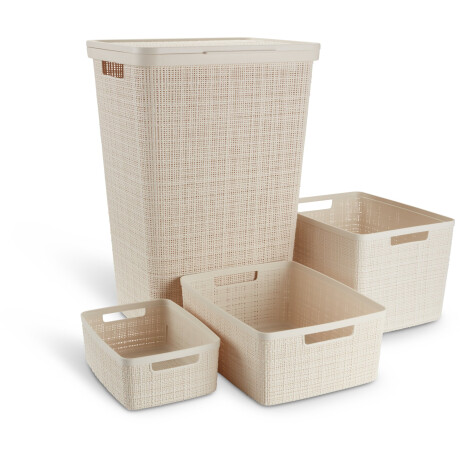 Cesta Jute 12L Plastico Blanco Crudo