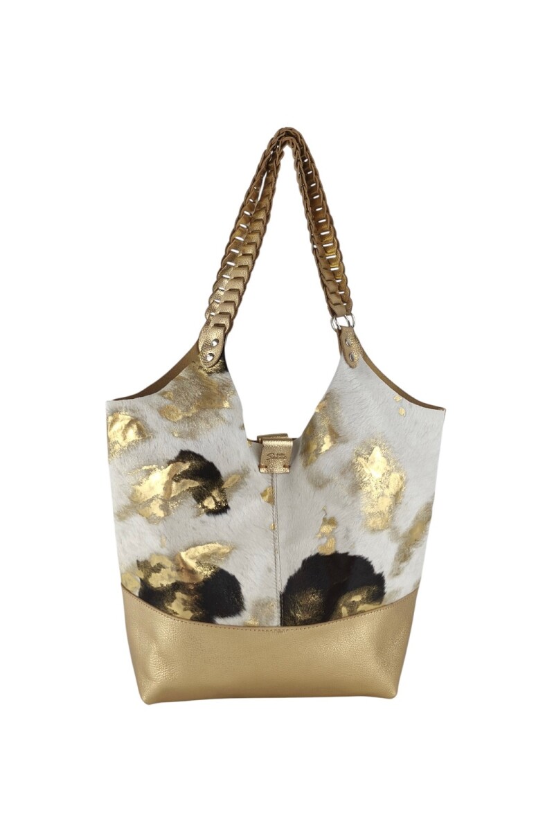 Tote bag de cuero con pelo