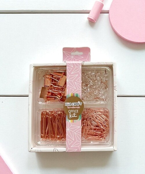 Set de escritorio ibi craft tendance - office kit - rosa metálico Set de escritorio ibi craft tendance - office kit - rosa metálico