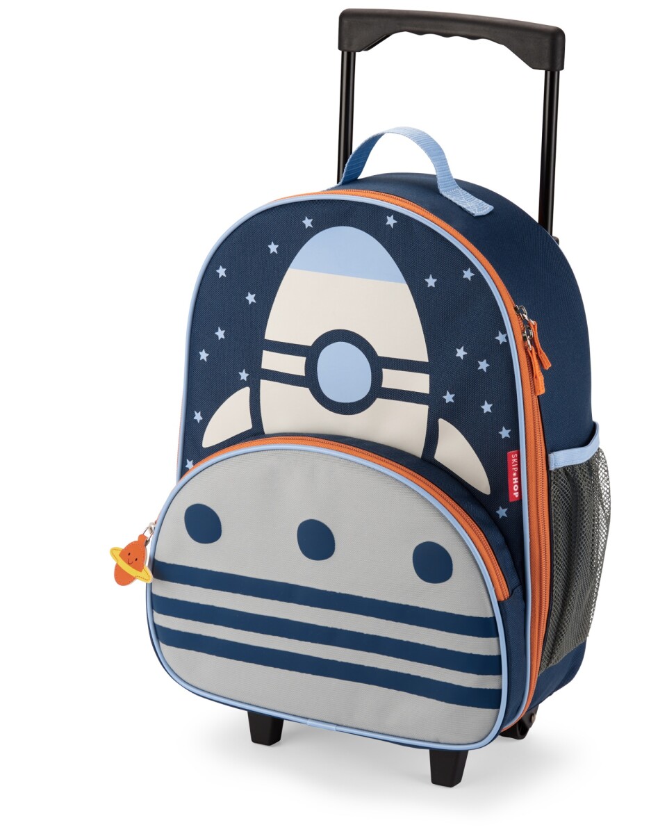 Mochila con rueditas, diseño cohete 