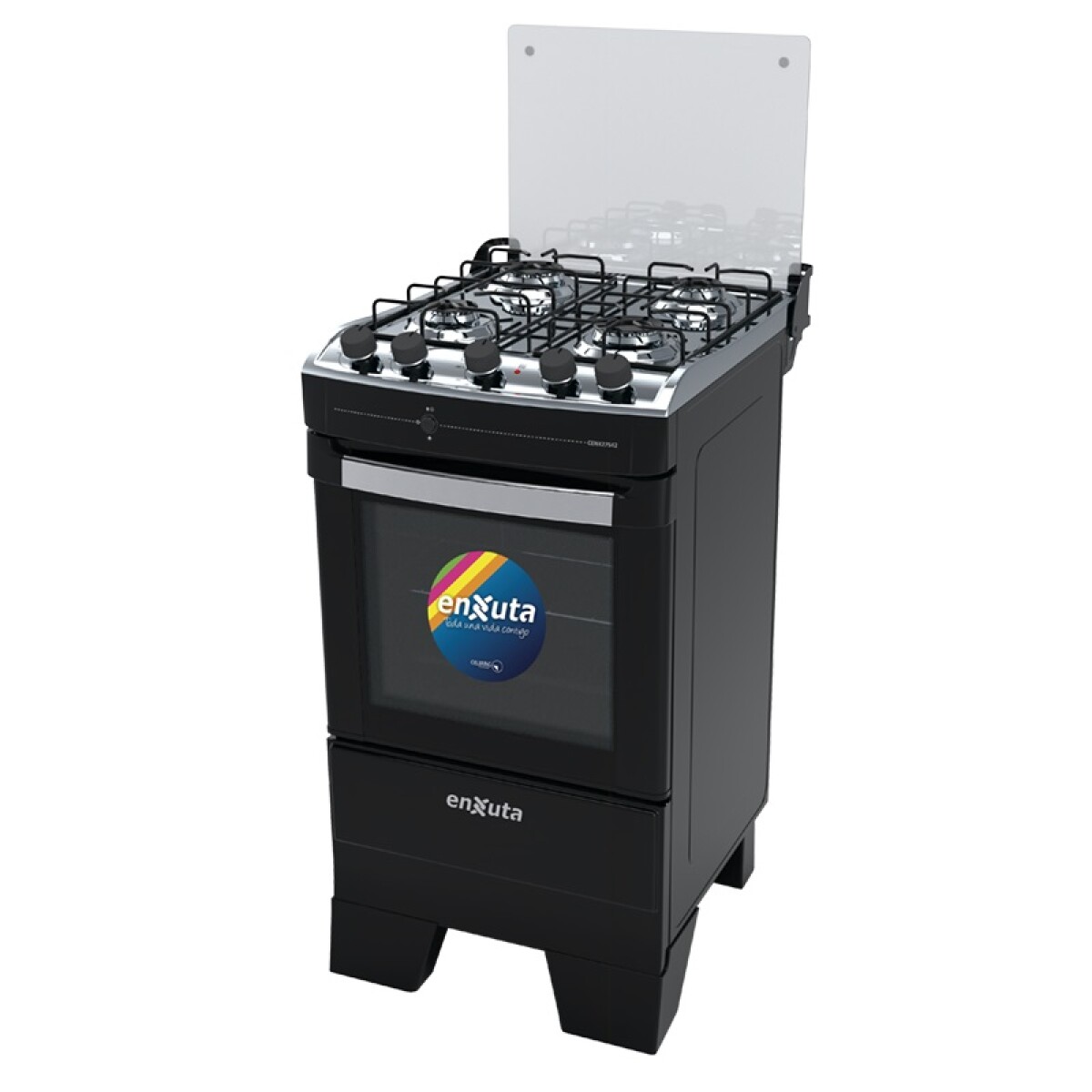 COCINA SUPERGAS 4 H ENXUTA NEGRA CON TERMOCUPLA Y GRILL 