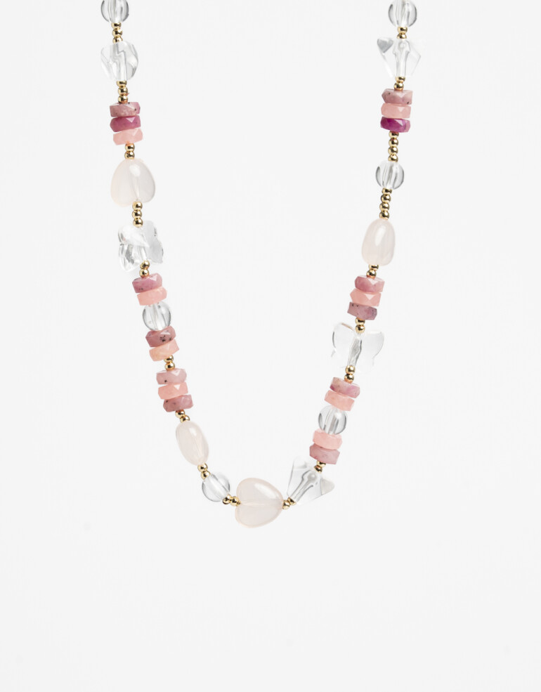 Collares Cortos Color Collar Para Niñas Corazones Y Mariposas - Combinacion Multicolor