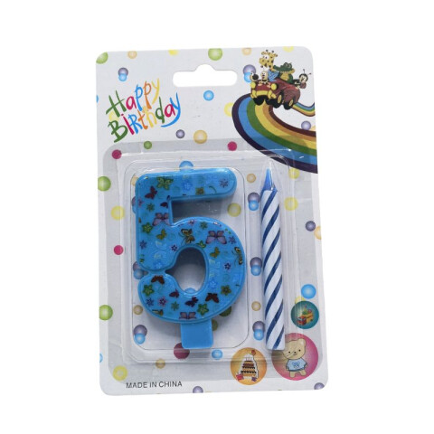 Vela Número 5 2en1 Azul