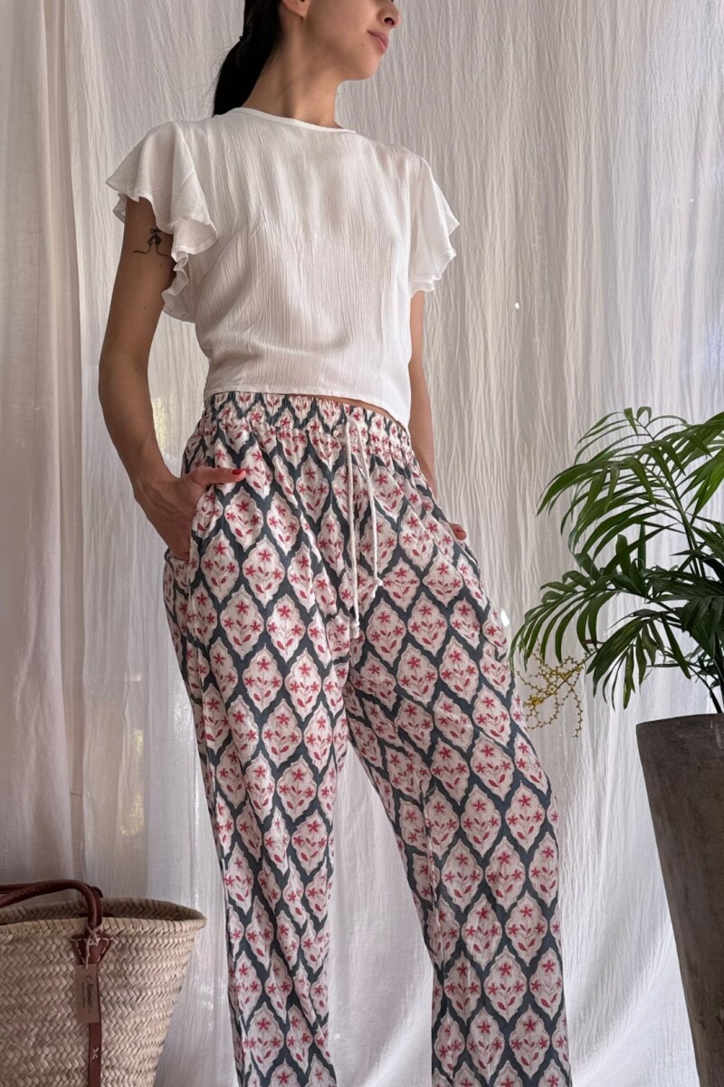 Pantalon Joaco Flores rosas