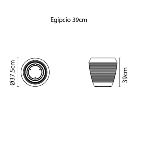 Maceta "EGIPCIO" Ø37 x 39cm. símil mármol -TRAMONTINA TD0216