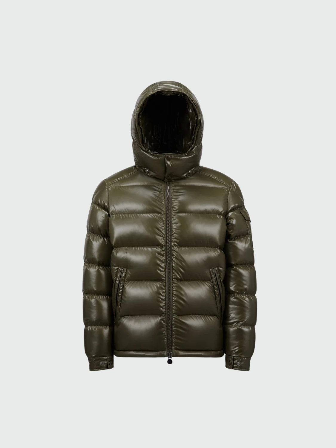 Moncler - Chaqueta rellena de plumas con capucha desmontable, Maya Verde