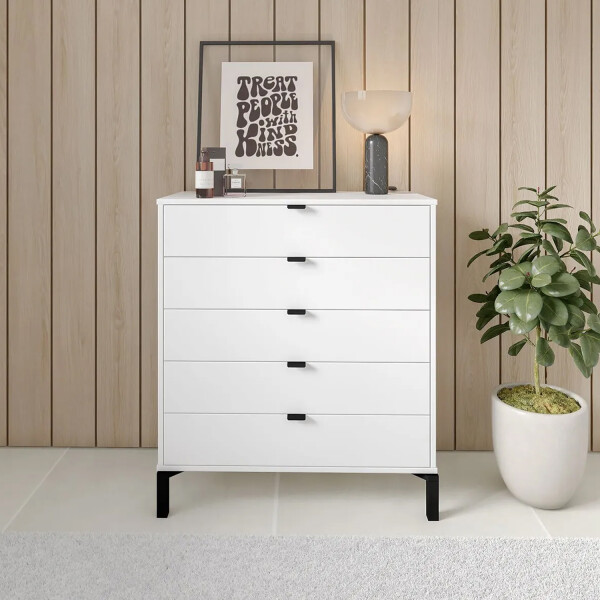 Cómoda Marden De 5 Cajones Vertical/ Blanco CóMODA MARDEN DE 5 CAJONES VERTICAL/ BLA