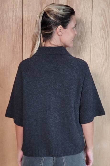 Cardigan Manchester Lambswool Charcoal