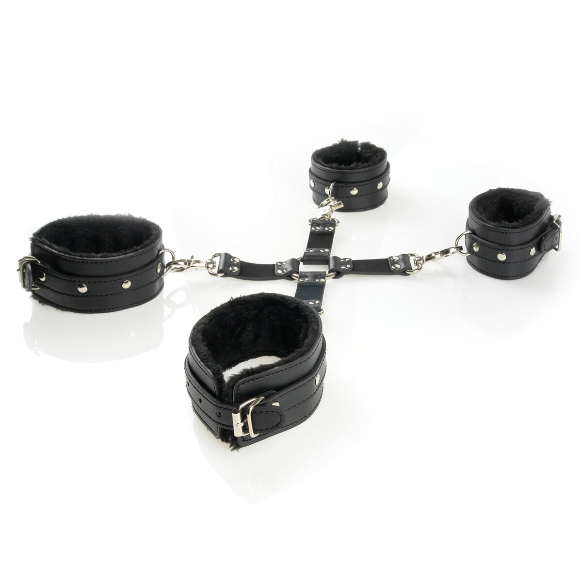 Set BDSM Cumfy Hogtie Esposas para Muñecas y Tobillos 