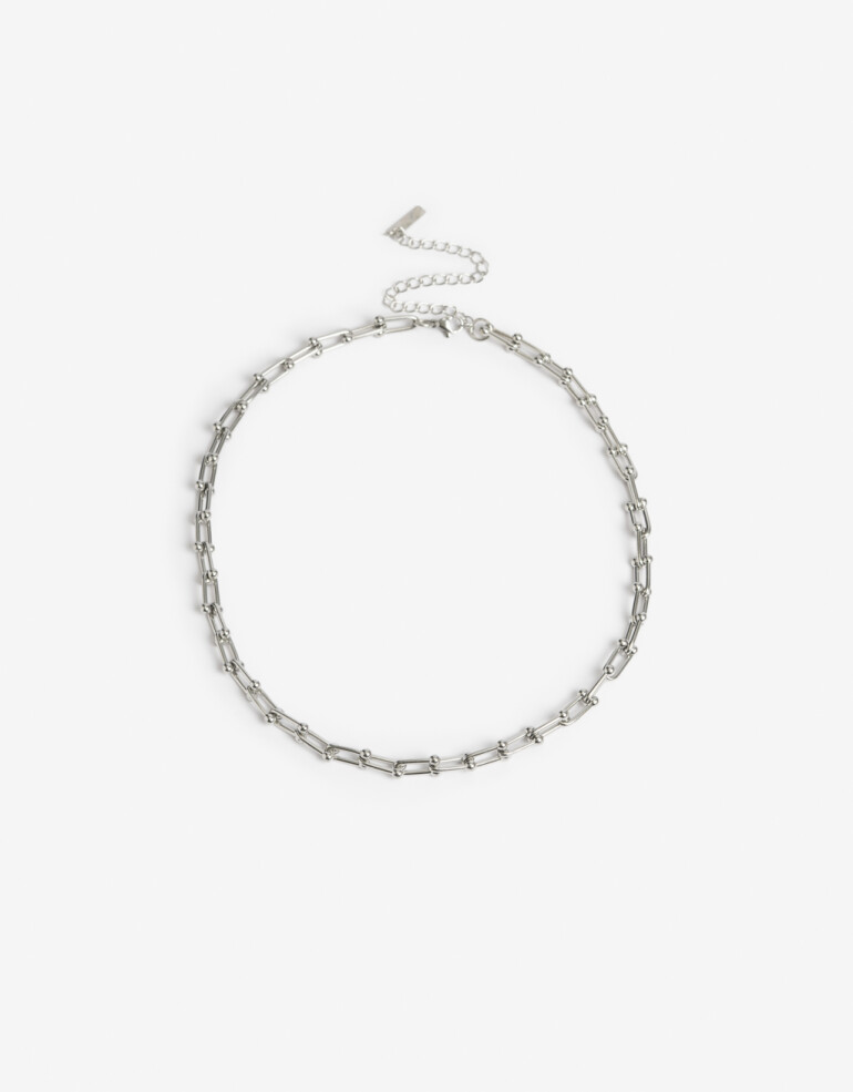 Collares Cortos Metal Collar Corto De Acero - Plateado