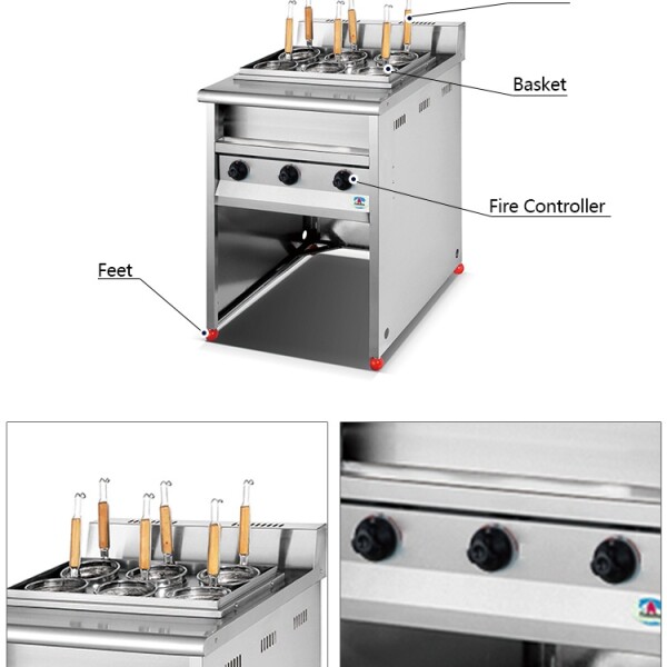Cocinador profesional de pasta 6 canastos Cocinador profesional de pasta 6 canastos