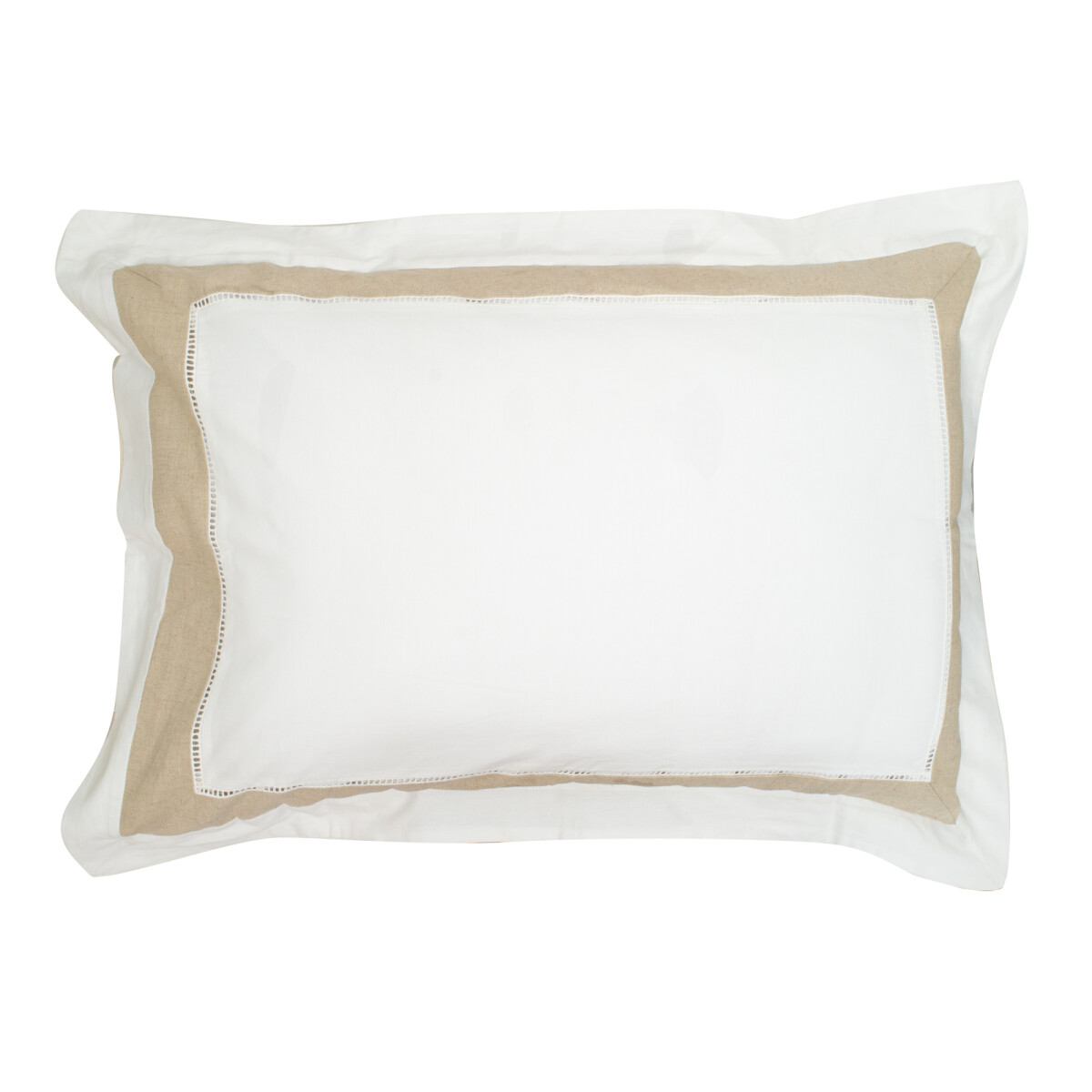 FUNDA ALMOHADA - ALGODON NATURAL-BEIGE GUARDA DE LINO BEIGE 
