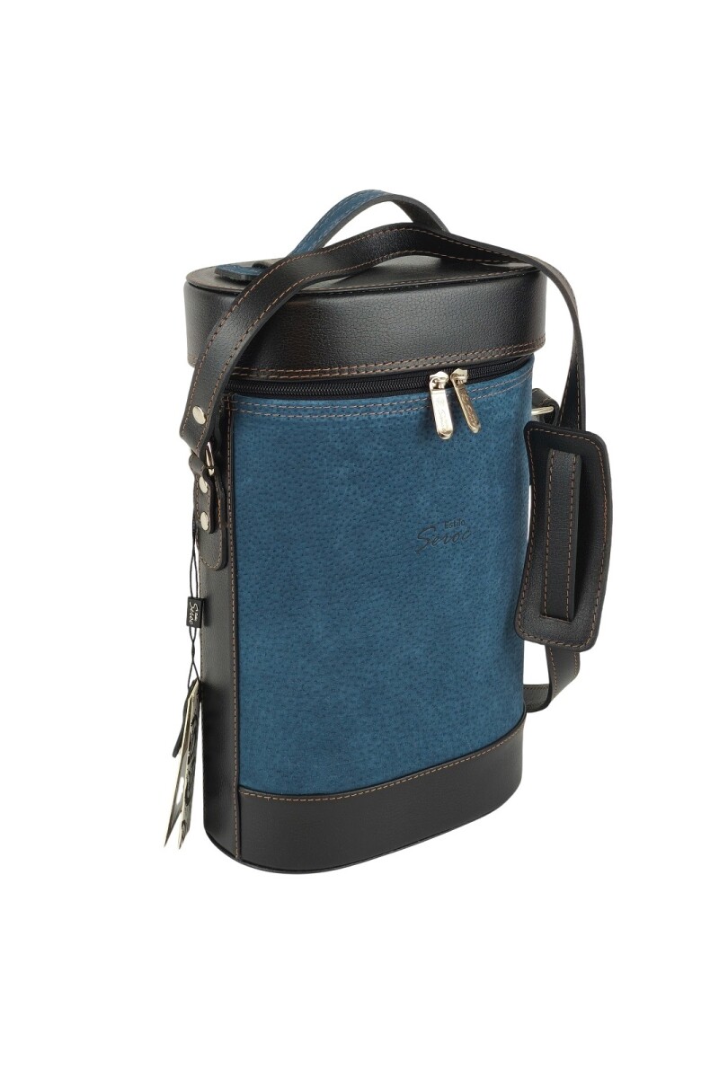 Matera de cuero combinada con pecari Azul