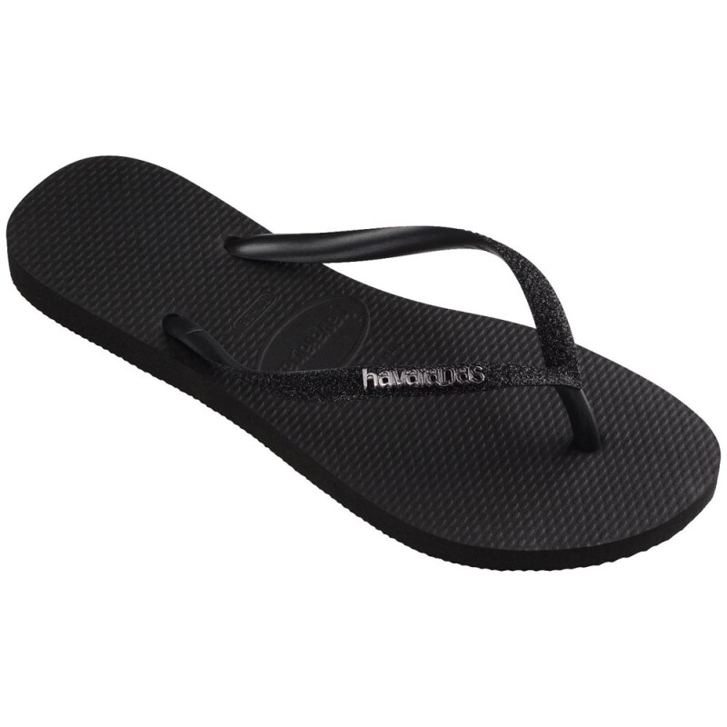 Sandalias Havaianas Slim Glitter Ii Mujer Negro/negro