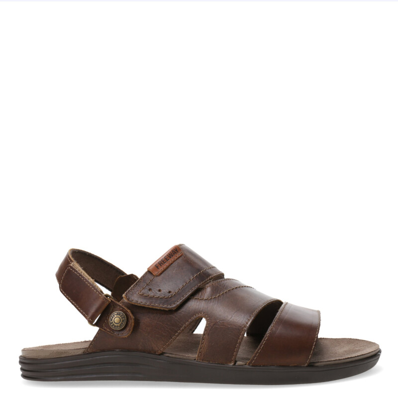 Sandalias de Hombre Freeway Casual Marrón Habana (Cuero Graso)