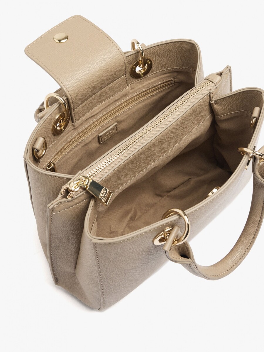 Bolso Tote Con Textura taupe