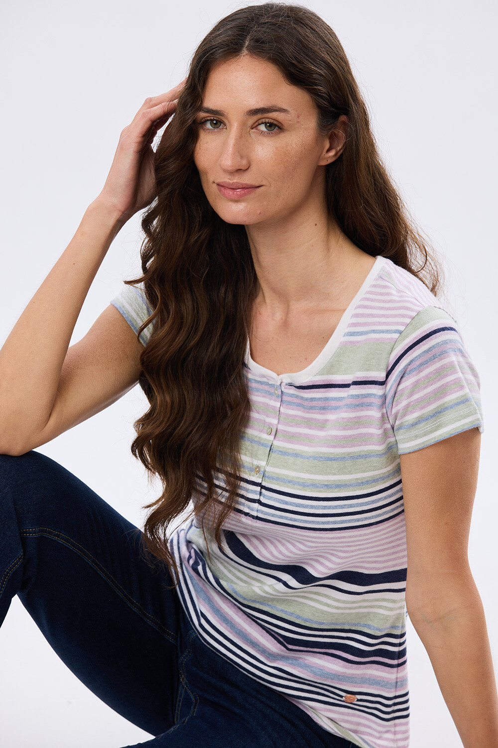 REMERA RAYADA DE ALGODÓN Blanco
