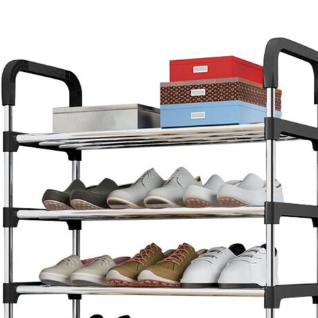 Zapatera Rack Organizador Zapatos Botas 5 Estantes Ajustable Plata/negro
