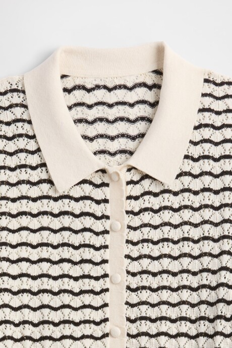 Saco Stitch Mujer White Black Stripe