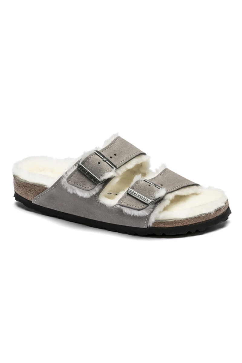 Sandalia Arizona Shearling - Suede Leather - Regular - Stone Coin 