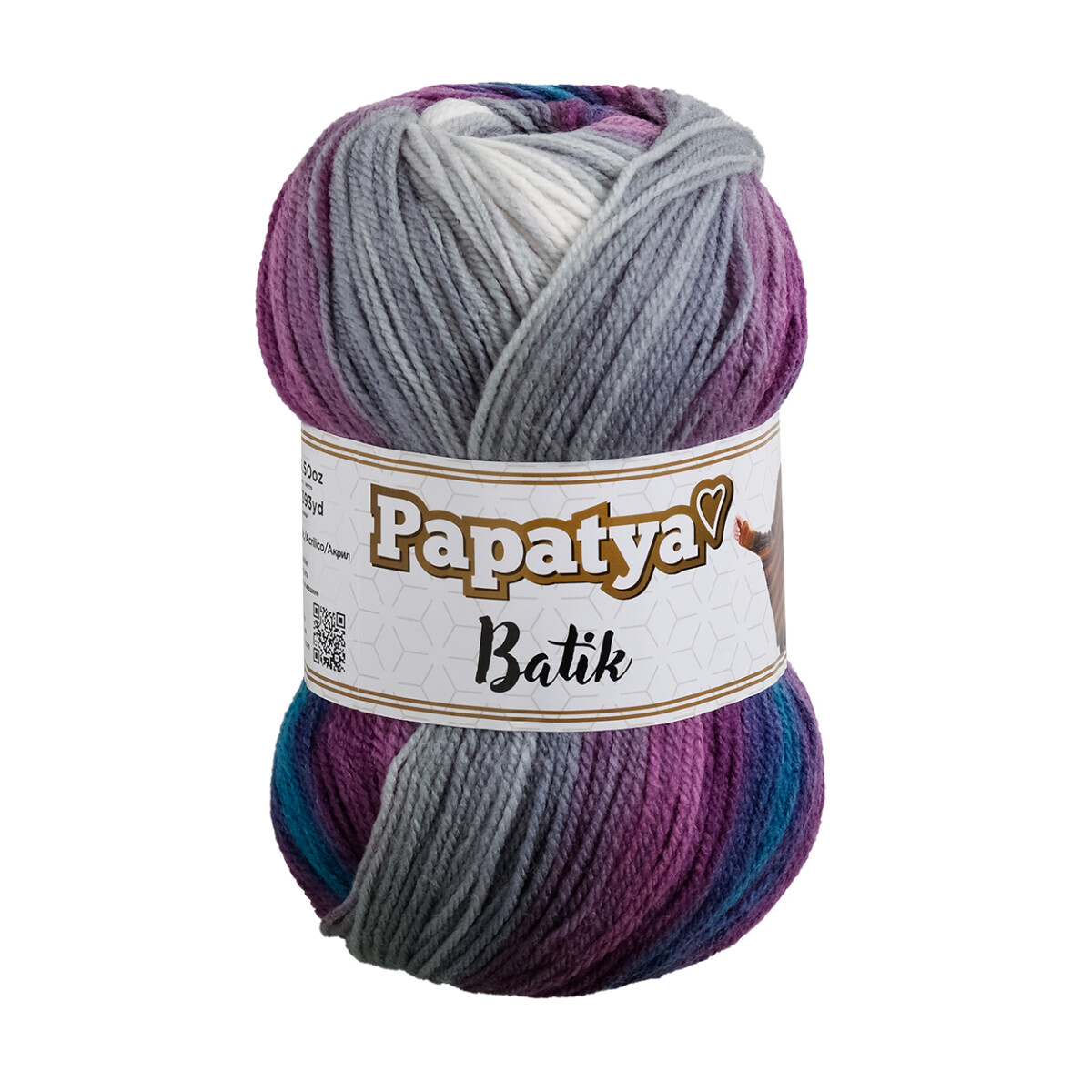 ovillo Batik - gris/violeta 