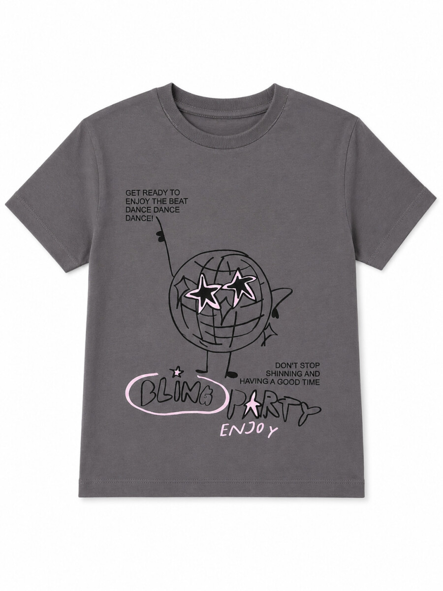 REMERA JENA REBEL - GRIS OSCURO 