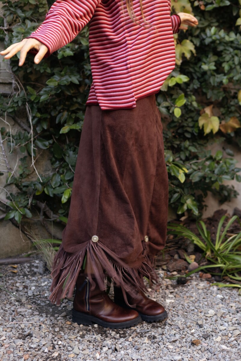 Theater Leather Skirt Chocolate