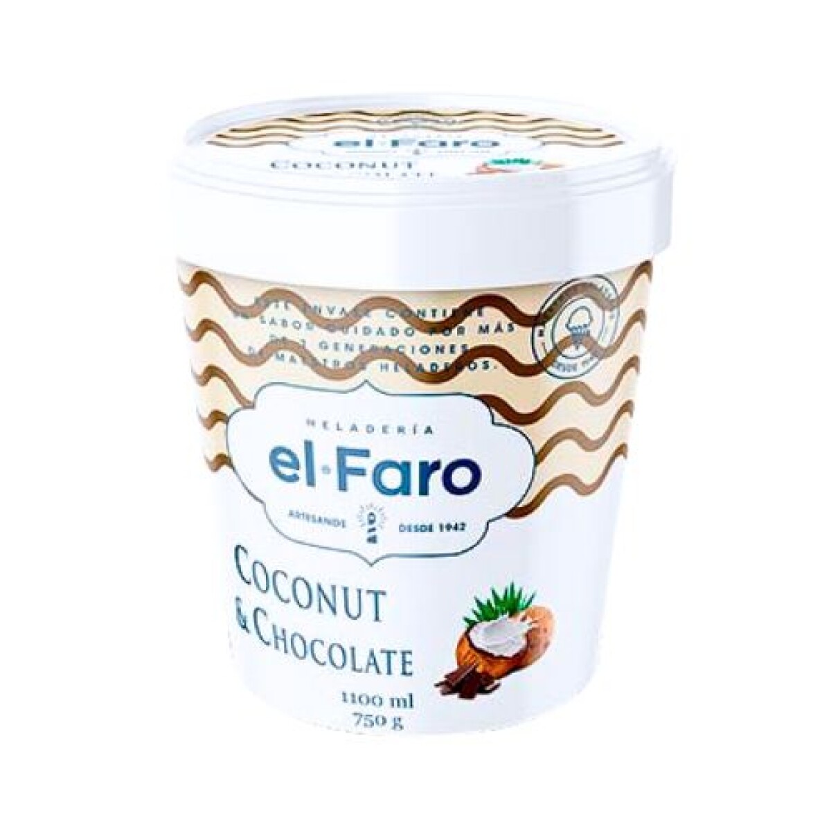Helado El Faro - 1,1 lt - Coco y Chocolate 