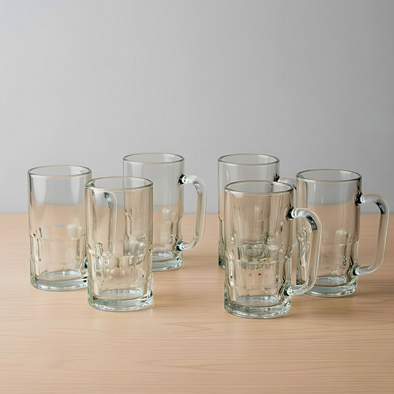 Set x6 Jarra cerveza 350ml vidrio millenium TRANSPARENTE
