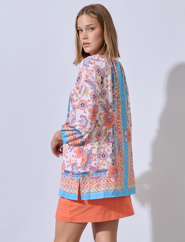 Blusa Print Flores MULTI/BLANCO