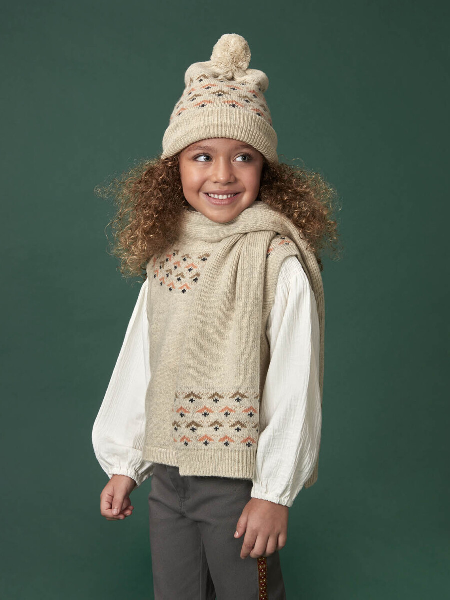 Gorro Con Intarsia Y Pompon Arena
