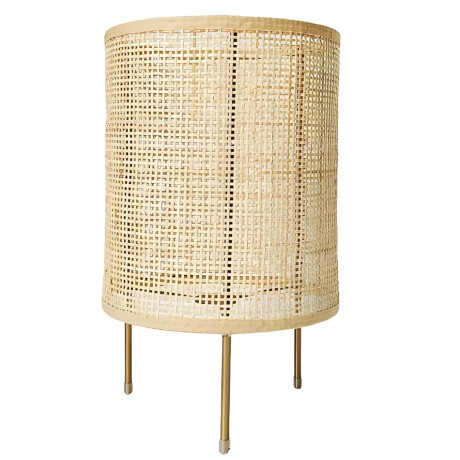 Lámpara Portátil De Escritorio Rattan Praga Beige