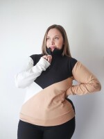 Buzo Lía Beige y negro