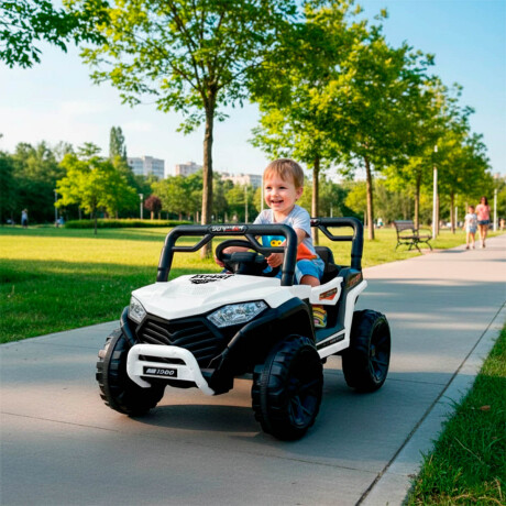 Auto Cuatriciclo A Bateria Arenero Luz Y Sonido Blanco