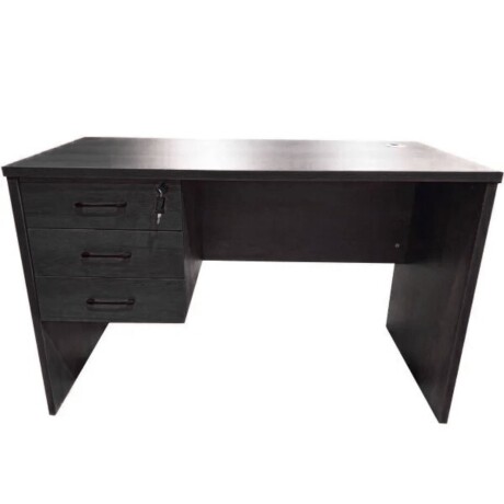 Escritorio de 3 cajones con llave MDF reforzado - 1.20x0.60m negro