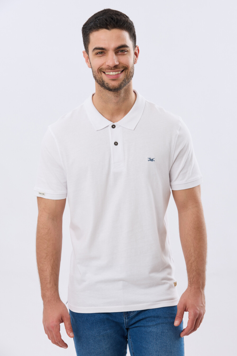 REMERA POLO LISA JERSEY Blanco