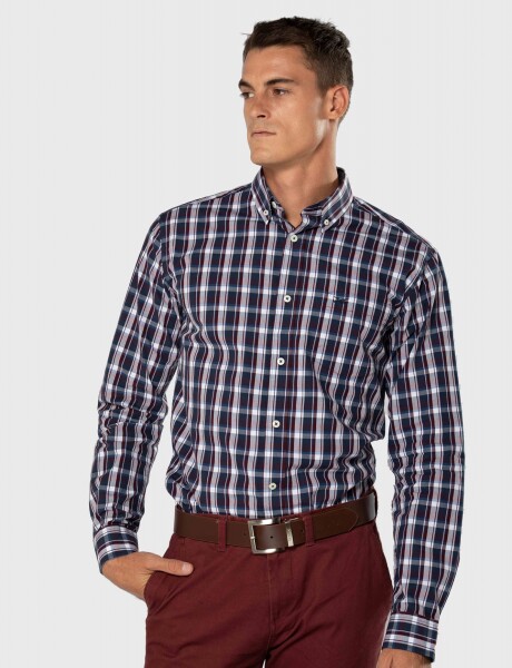 CAMISA A CUADROS Bordeaux