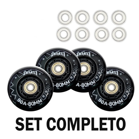 Set Ruedas Silicona Patín Rollers 80mm +8 Rulemanes Set Ruedas Silicona Patín Rollers 80mm +8 Rulemanes