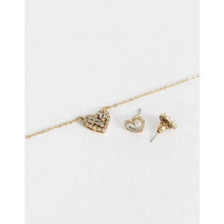 Set De Collar Y Aros Pasantes Bañado En Oro Dorado