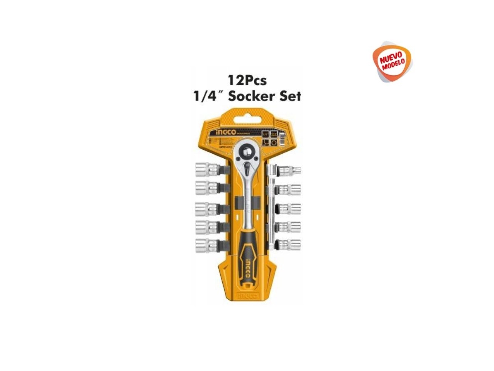 JUEGO 12 PZA 10 DADOS TUBO LLAVE CRIQUE 1/4" INGCO 