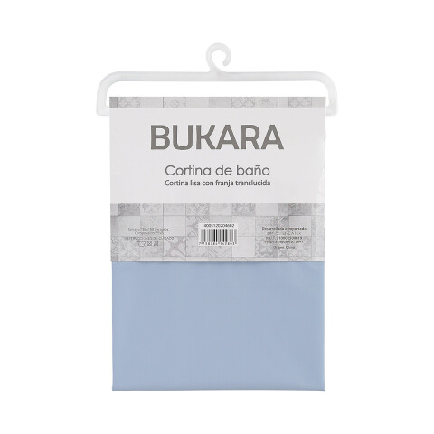 Cortina Baño con Transparencia Bukara con Argollas 180 x 180 cm CELESTE