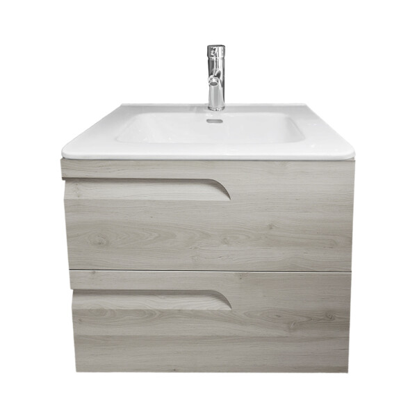 MUEBLE DE BAÑO SUSPENDIDO MODELO VITALE 60 CM BLANCO NATURE CON MESADA Mueble De Baño Suspendido Modelo Vitale 60 Cm Blanco Nature Con Mesada