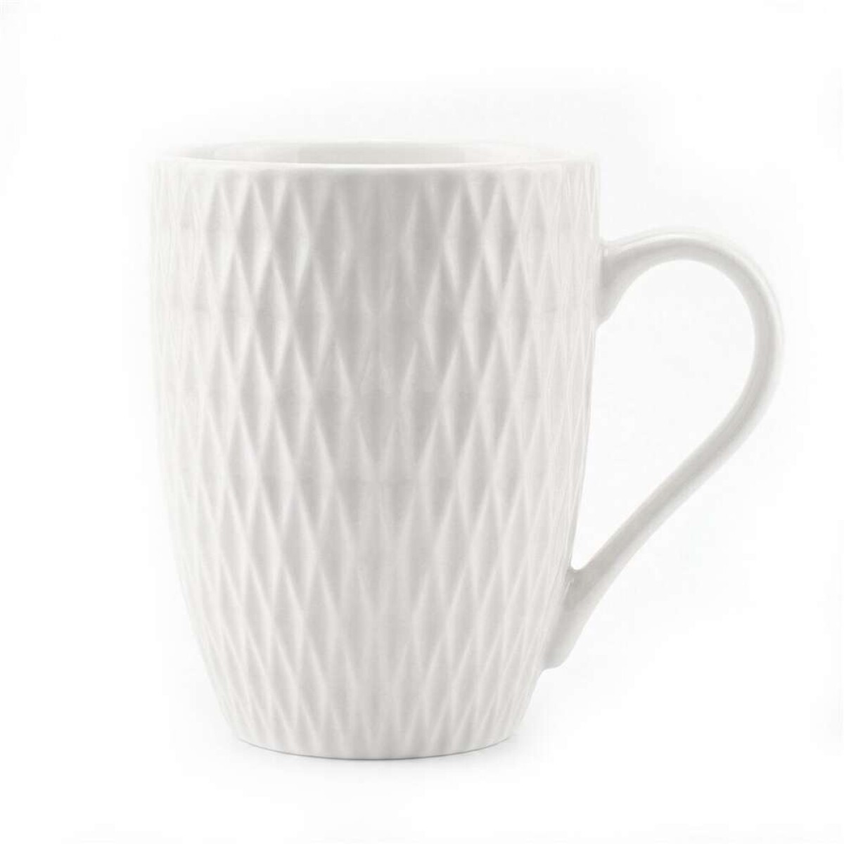 SET X4 TAZAS DISEÑO DIAMANTE 360ML 8.5X10.5CM - BLANCO 