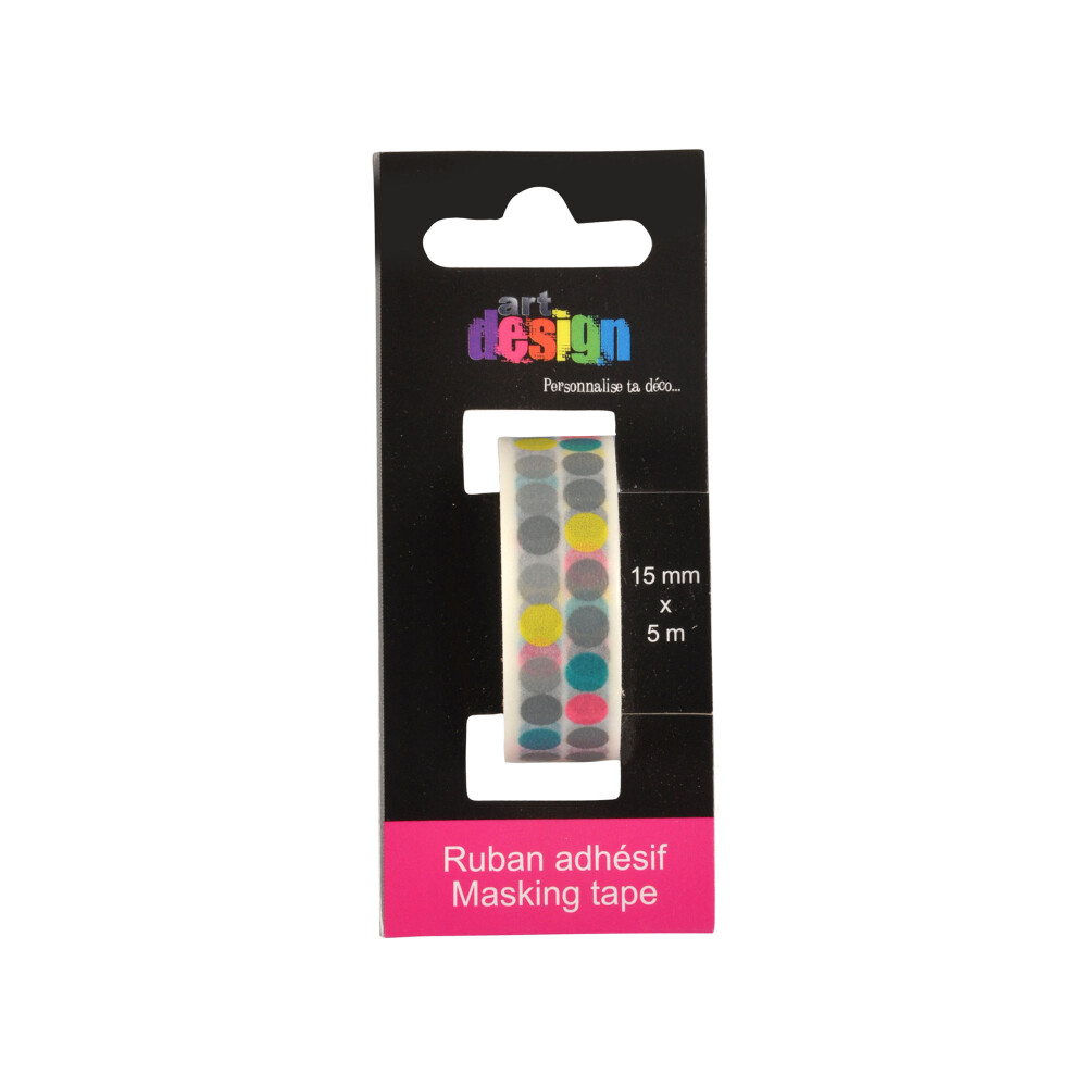 CINTA FLUO PAPEL MULTICOLOR DOTS