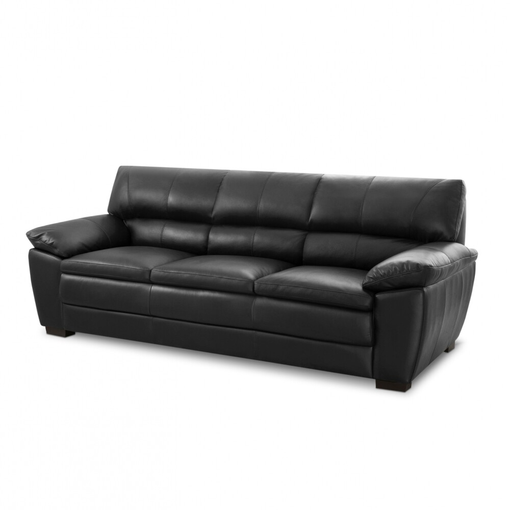 Sillón %100 Cuero - 3 Cuerpos - Premium Negro